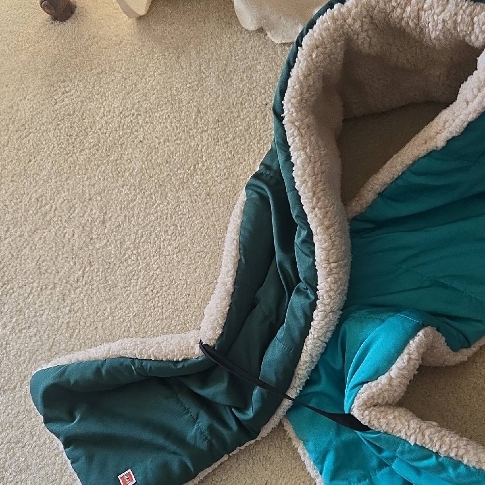 Lego Turquoise and Beige Reversible Scarf